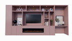 TV-/Bürofachschrank Narni mit Kamin 535x45x255H cm - 5cm Fachbodenstärke - PREIS AUF ANFRAGE