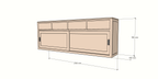 Sideboard Neiva - 250x50x90H cm - 2 Schiebetüren - schlankes Design