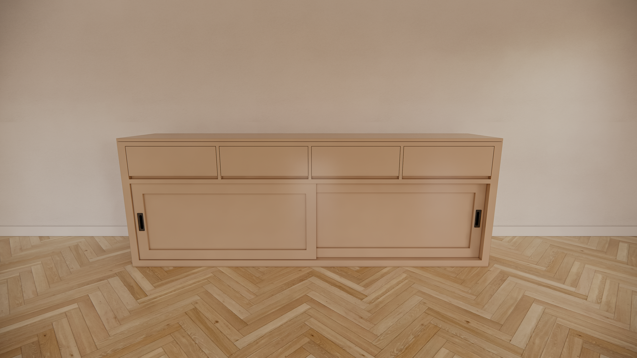 Sideboard Neiva - 250x50x90H cm - 2 Schiebetüren - schlankes Design