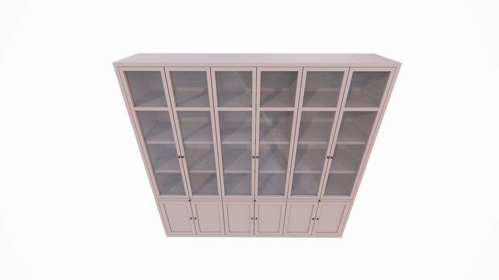 Vitrine Theo-Bert - 292x58x280H cm - Flügeltüren - ausziehbare Fachböden
