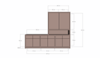 TV-Anrichte/Kommode Nikiti - 297x50x240H cm - 5 cm starke Einlegeböden - schlankes Design - Türen mit Druck zu öffnen