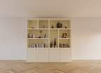 Fächerschrank Noale - 250x42x240H cm - Push-to-open-Türen - 5cm Fachbodenstärke - schlankes Design