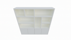 Fächerschrank Noale - 250x42x240H cm - Push-to-open-Türen - 5cm Fachbodenstärke - schlankes Design