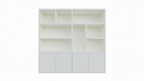 Fächerschrank Noale - 250x42x240H cm - Push-to-open-Türen - 5cm Fachbodenstärke - schlankes Design