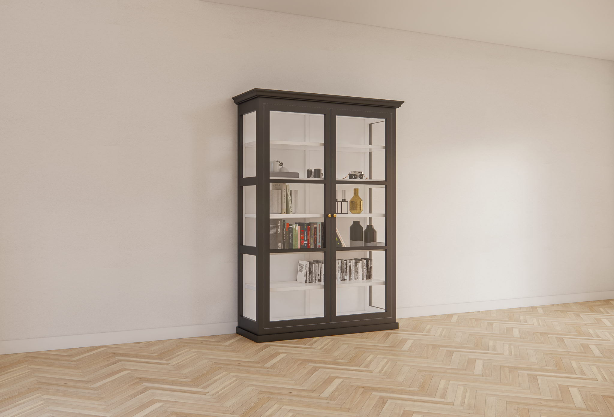 Vitrine Noia - 140x45x210H cm - Seiten aus Glas