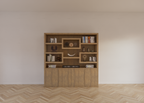 Schrank Oregon - 200x50x200H cm - Eiche-Dekor - Push-to-open-Türen - glatte Oberfläche