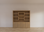 Schrank Oregon - 200x50x200H cm - Eiche-Dekor - Push-to-open-Türen - glatte Oberfläche