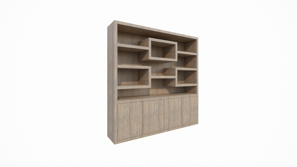 Schrank Oregon - 200x50x200H cm - Eiche-Dekor - Push-to-open-Türen - glatte Oberfläche
