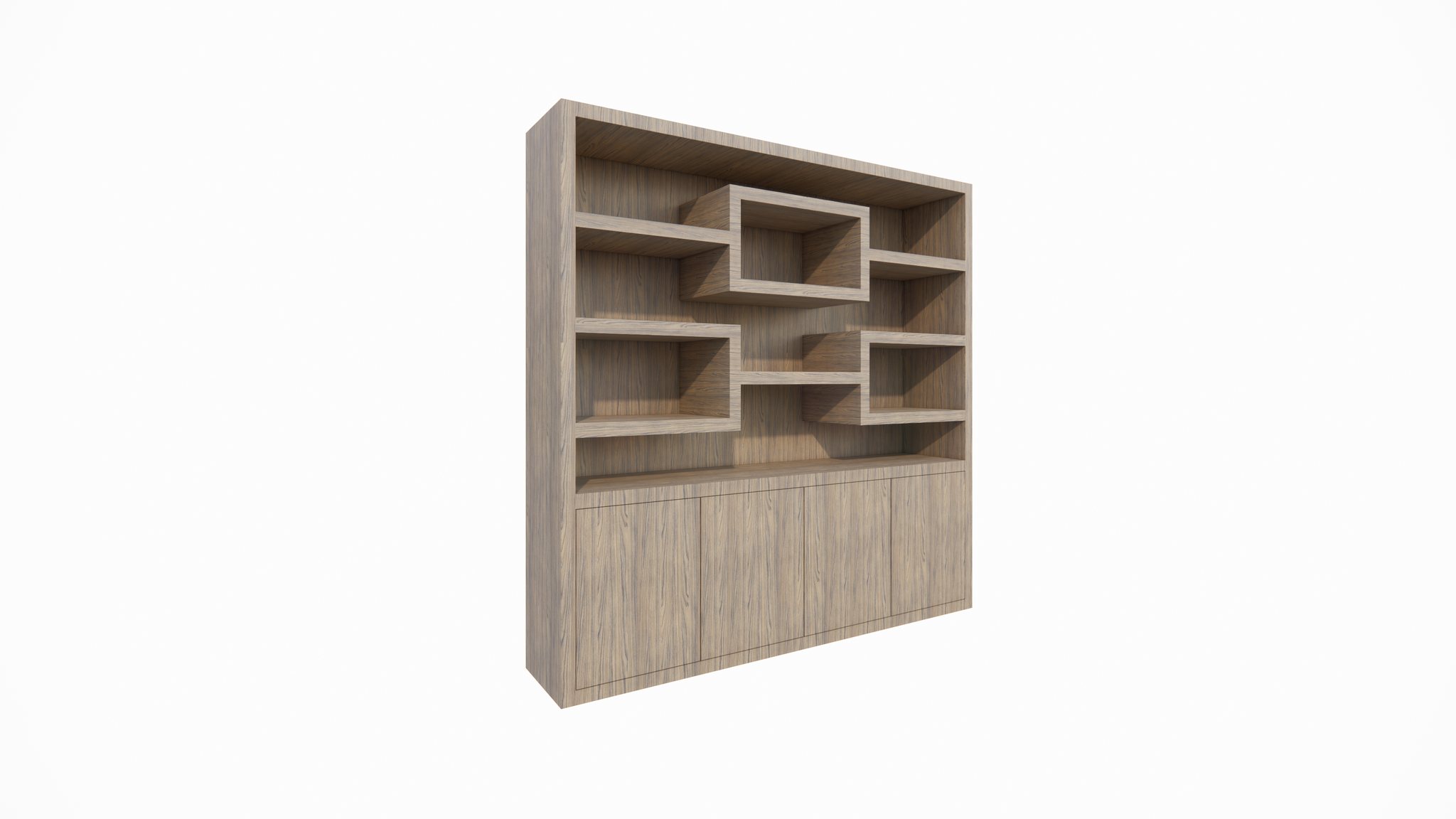 Schrank Oregon - 200x50x200H cm - Eiche-Dekor - Push-to-open-Türen - glatte Oberfläche