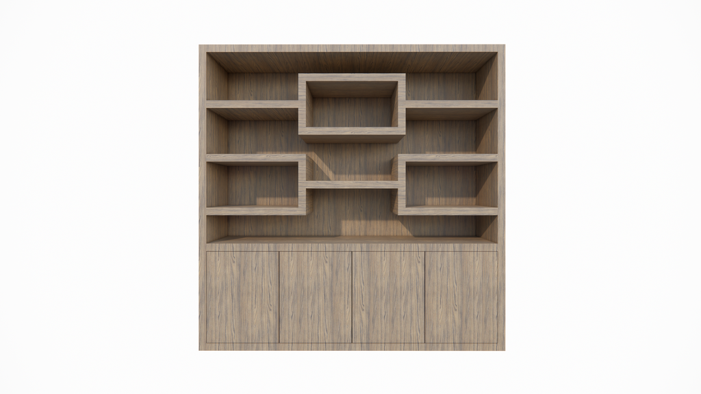 Schrank Oregon - 200x50x200H cm - Eiche-Dekor - Push-to-open-Türen - glatte Oberfläche