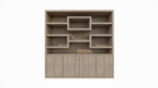 Schrank Oregon - 200x50x200H cm - Eiche-Dekor - Push-to-open-Türen - glatte Oberfläche