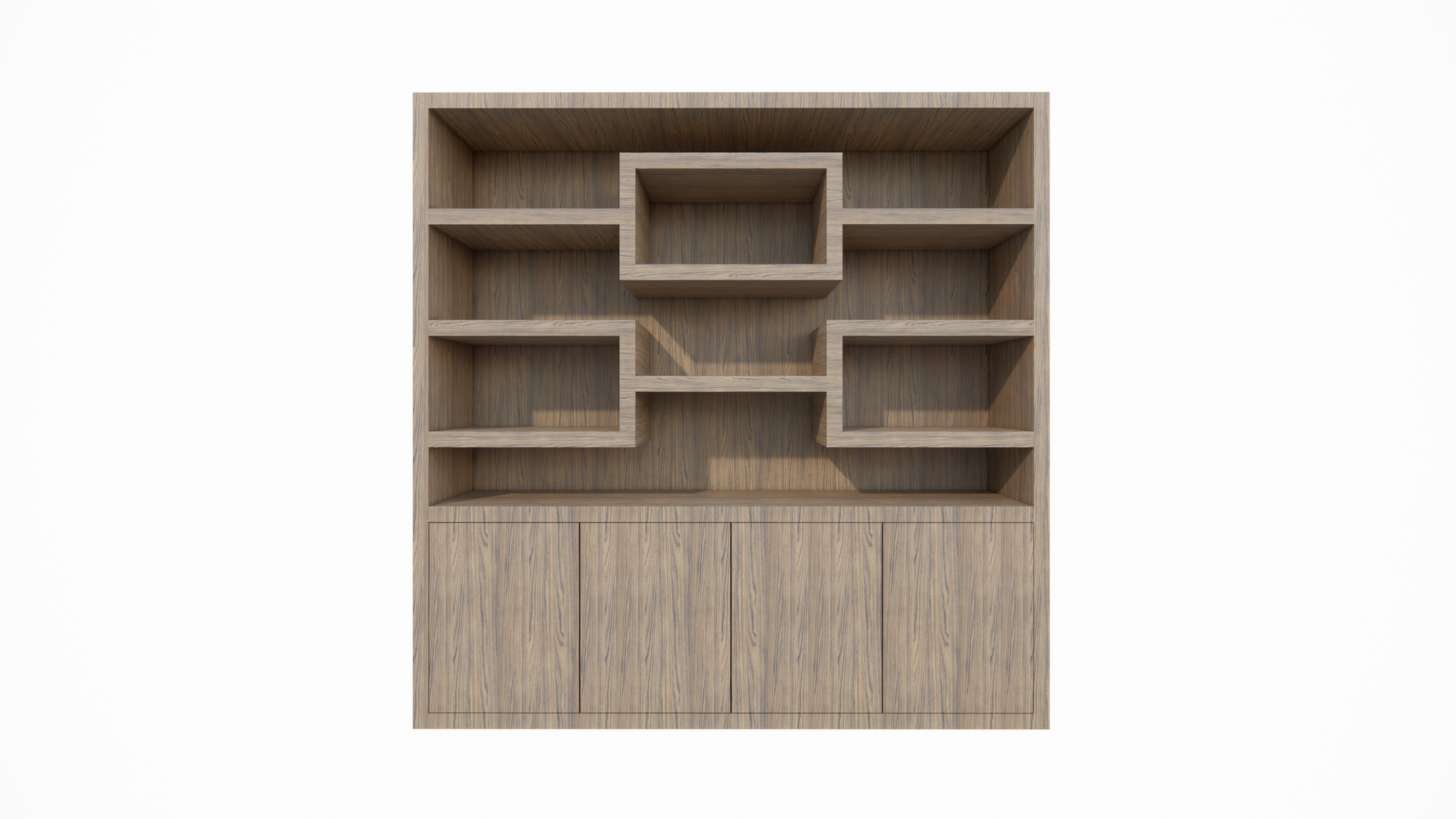 Schrank Oregon - 200x50x200H cm - Eiche-Dekor - Push-to-open-Türen - glatte Oberfläche