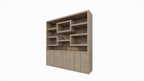 Schrank Oregon - 200x50x200H cm - Eiche-Dekor - Push-to-open-Türen - glatte Oberfläche