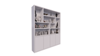 Paloma Regal - 200x35x235H cm - schlankes Design - offene Regale - 4 grifflose Push-to-Open-Türen - 4cm Bodenstärke