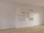 Pamplomaschrank - 250x35x235H cm - Fachbodenstärke 4cm - Türen zum Aufschieben