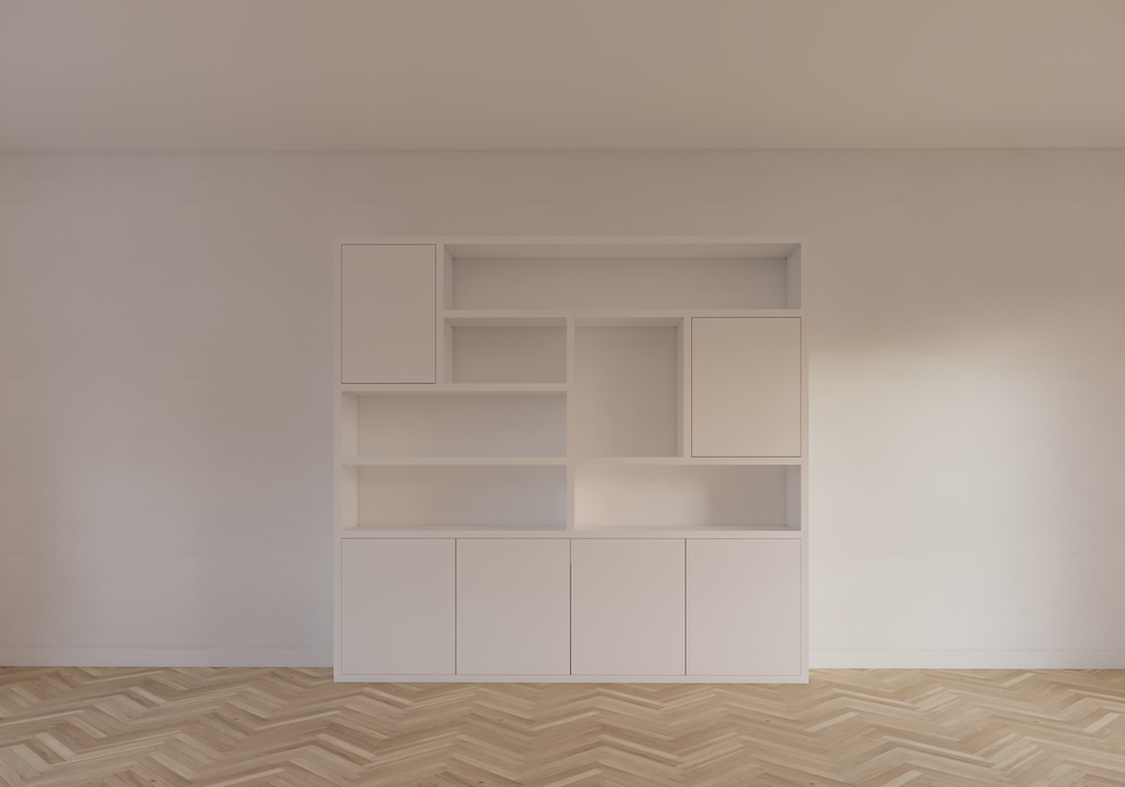 Pamplomaschrank - 250x35x235H cm - Fachbodenstärke 4cm - Türen zum Aufschieben