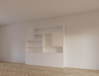 Pamplomaschrank - 250x35x235H cm - Fachbodenstärke 4cm - Türen zum Aufschieben