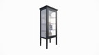 Vitrine Pasto - 70x50x180H cm - auf Beinen - schlichtes Design