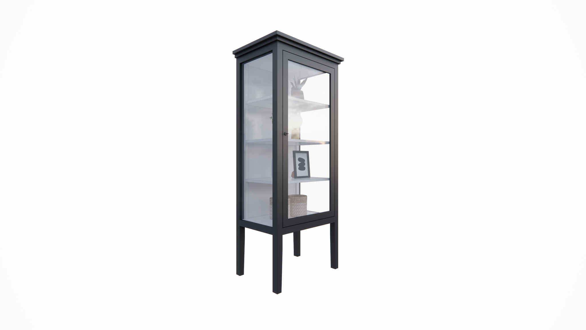 Vitrine Pasto - 70x50x180H cm - auf Beinen - schlichtes Design