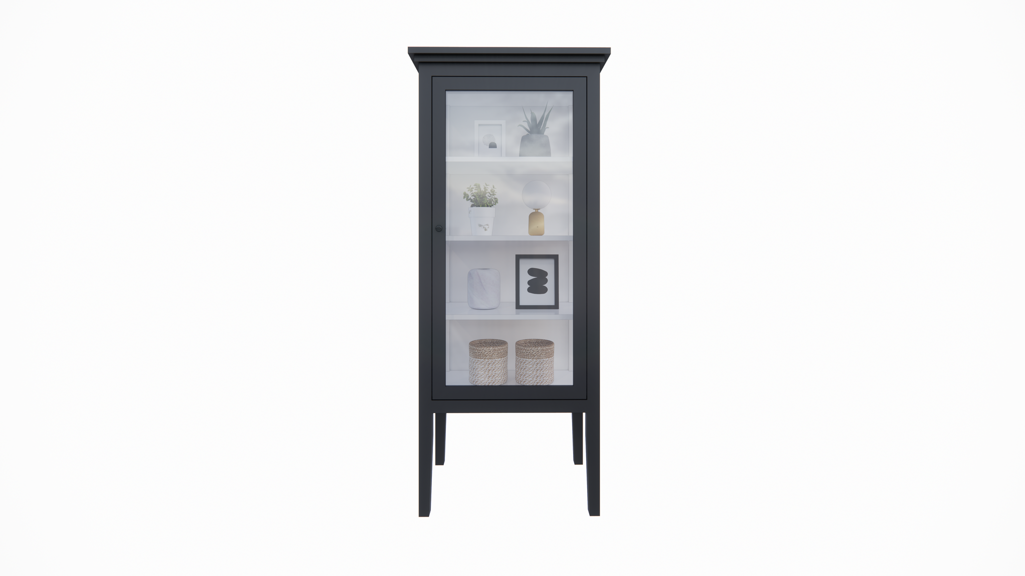 Vitrine Pasto - 70x50x180H cm - auf Beinen - schlichtes Design