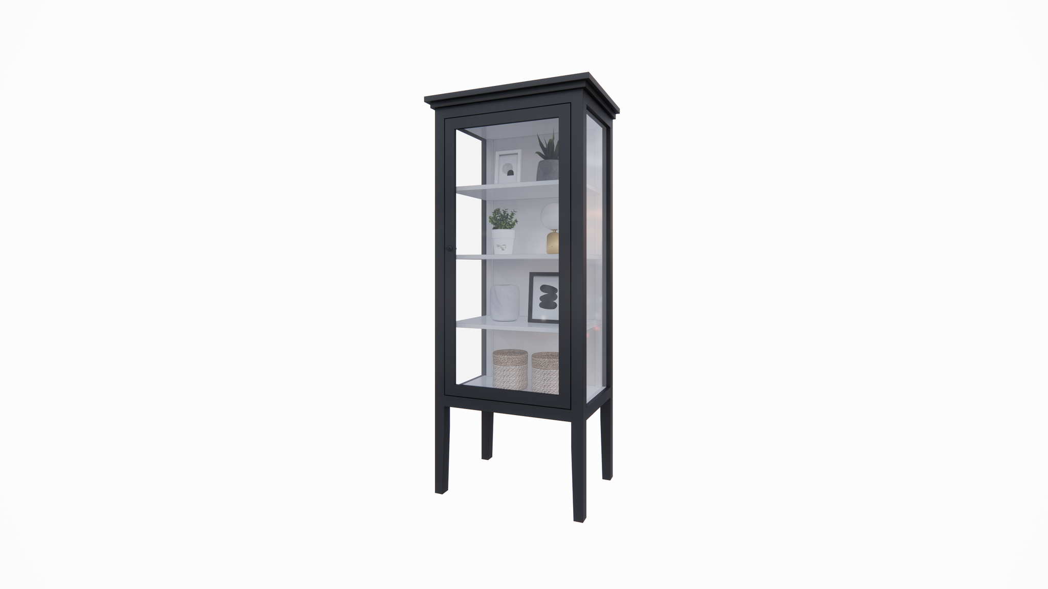 Vitrine Pasto - 70x50x180H cm - auf Beinen - schlichtes Design