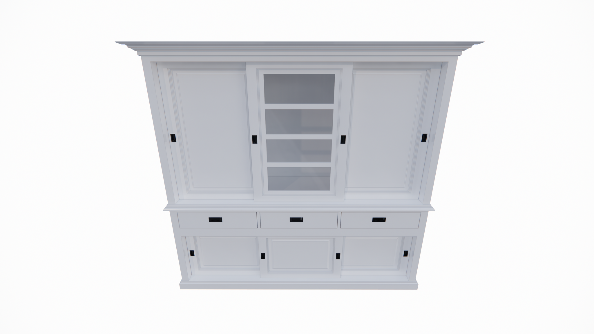 Buffetschrank Patras - 300x50x230H cm - geschlossene Türen - Schiebetüren - 3 Soft-Close-Schubladen