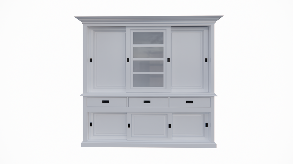 Buffetschrank Patras - 300x50x230H cm - geschlossene Türen - Schiebetüren - 3 Soft-Close-Schubladen