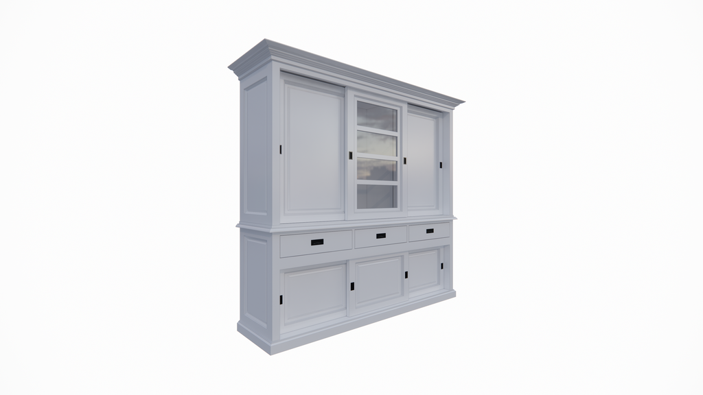 Buffetschrank Patras - 300x50x230H cm - geschlossene Türen - Schiebetüren - 3 Soft-Close-Schubladen