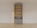 Perth Fächerschrank - 100x40x240H cm - 6 offene Fächer - 2 push-to-open Türen - mit Eichenfächern
