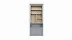 Perth Fächerschrank - 100x40x240H cm - 6 offene Fächer - 2 push-to-open Türen - mit Eichenfächern