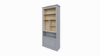 Perth Fächerschrank - 100x40x240H cm - 6 offene Fächer - 2 push-to-open Türen - mit Eichenfächern