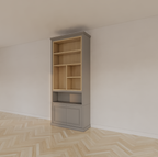 Perth Fächerschrank - 100x40x240H cm - 6 offene Fächer - 2 push-to-open Türen - mit Eichenfächern