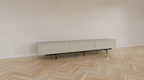 TV-Sideboard Perula - 250x45x40H cm - untere Ausführung aus schwarzem Stahl - Schubladen mit Push-to-Open-Funktion