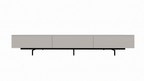 TV-Sideboard Perula - 250x45x40H cm - untere Ausführung aus schwarzem Stahl - Schubladen mit Push-to-Open-Funktion