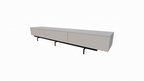 TV-Sideboard Perula - 250x45x40H cm - untere Ausführung aus schwarzem Stahl - Schubladen mit Push-to-Open-Funktion