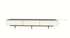TV-Sideboard Perula - 250x45x40H cm - untere Ausführung aus schwarzem Stahl - Schubladen mit Push-to-Open-Funktion