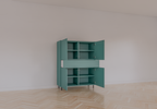Piana Schrank/Dienstmädchenschrank - 112x42x144H cm - auf schwarzen Stahlbeinen - 1 Schublade mit Push-to-open - 4 Türen mit Push-to-open