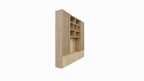 TV-Schrank Pinoso - 260x40x255H cm - Eiche - Paneeltüren - offene Einlegeböden - schlichte Ausführung