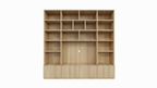 TV-Schrank Pinoso - 260x40x255H cm - Eiche - Paneeltüren - offene Einlegeböden - schlichte Ausführung