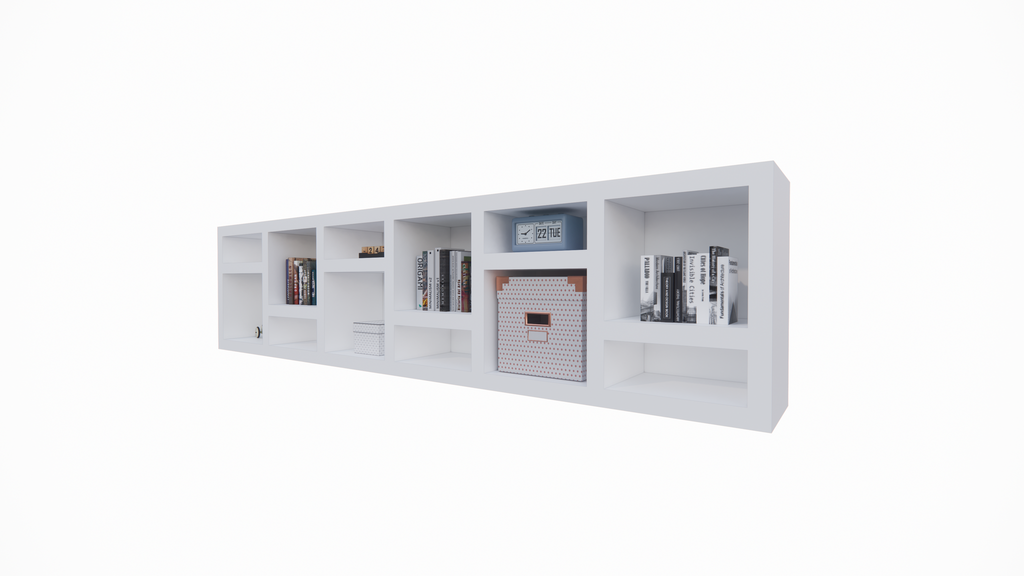 Beistelltisch/Kommode Prato 01 - 245x30x60H cm - 5cm Regalstärke - offene Regale Sideboard