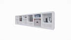 Beistelltisch/Kommode Prato 01 - 245x30x60H cm - 5cm Regalstärke - offene Regale Sideboard