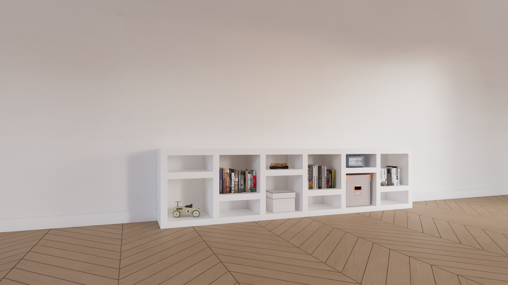 Beistelltisch/Kommode Prato 01 - 245x30x60H cm - 5cm Regalstärke - offene Regale Sideboard