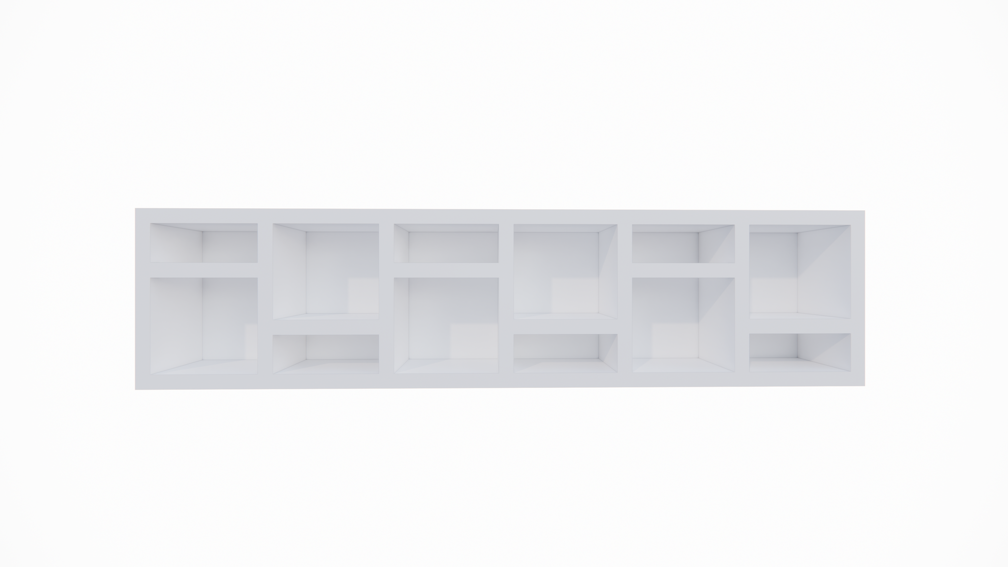 Beistelltisch/Kommode Prato 01 - 245x30x60H cm - 5cm Regalstärke - offene Regale Sideboard