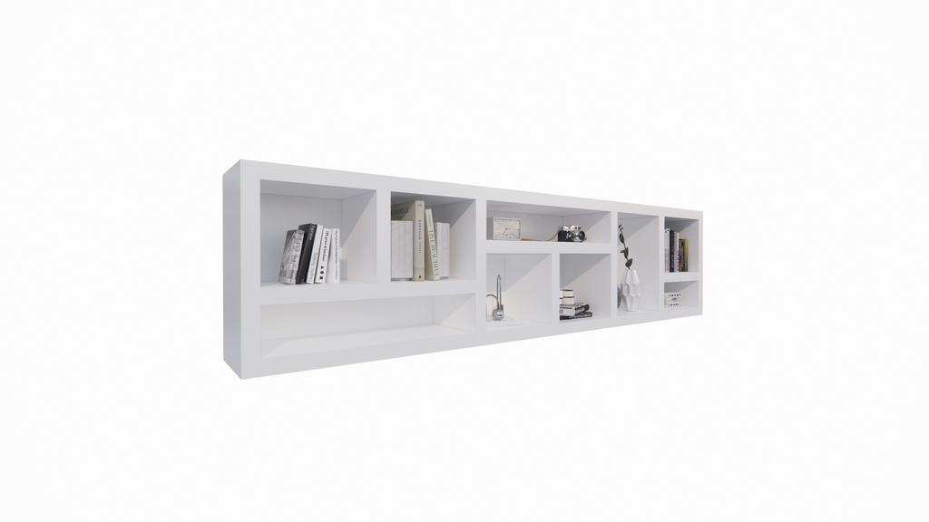 Beistelltisch/Kommode Prato 02 - 245x30x60H cm - 5cm Regalstärke - offene Regale Sideboard