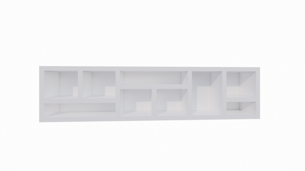 Beistelltisch/Kommode Prato 02 - 245x30x60H cm - 5cm Regalstärke - offene Regale Sideboard