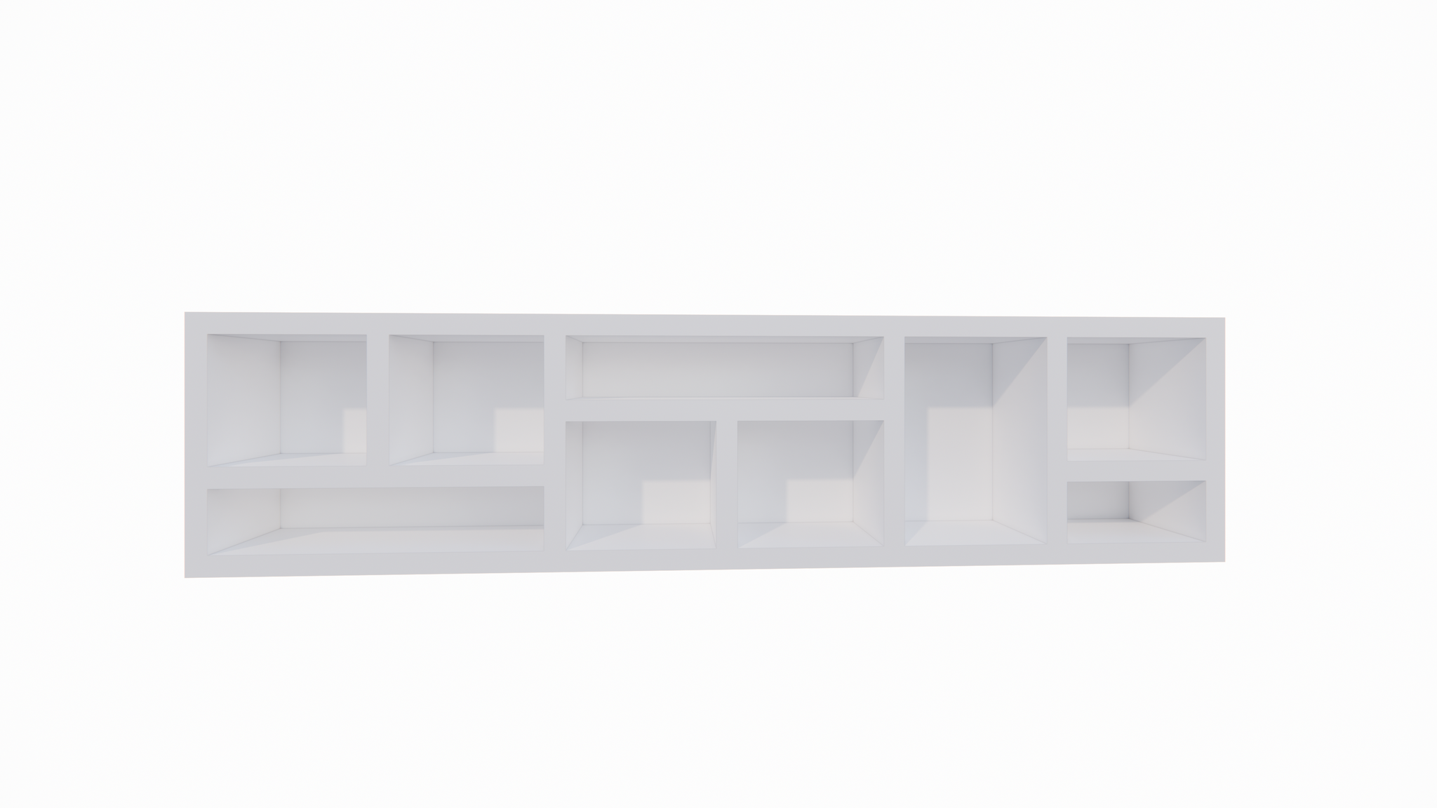 Beistelltisch/Kommode Prato 02 - 245x30x60H cm - 5cm Regalstärke - offene Regale Sideboard