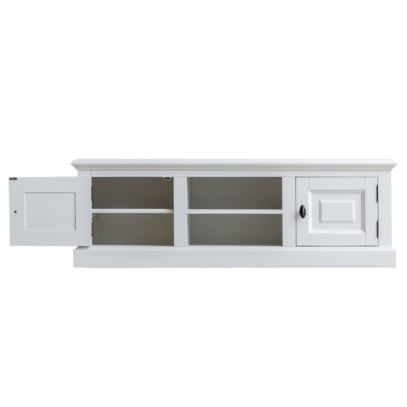 Privates TV-Sideboard - 150x50x50H cm - 2 geschlossene Flügeltüren - offenes Fach mit Kabeldurchlass