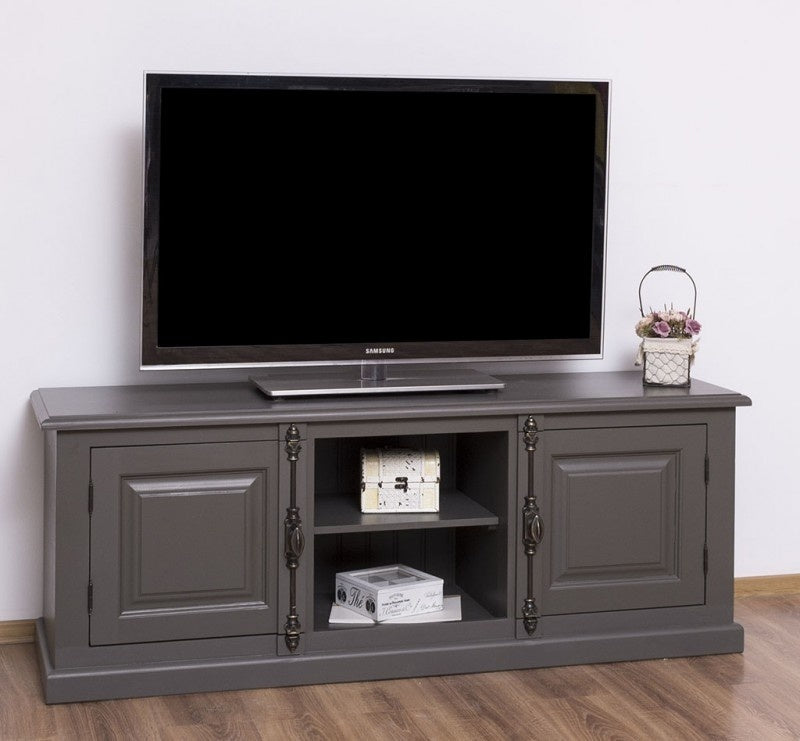Puglia TV Sideboard - 160x46x60H cm - mit Spanjolette Verschluss - 2 geschlossene Türen - offenes Fach in der Mitte - mit Loch für Kabel