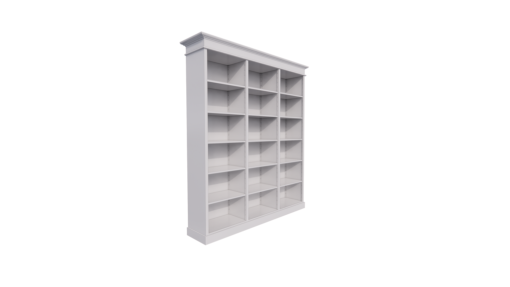 Bücherregal Queens Bibliothek - 200x40x240H cm - 15 verstellbare Einlegeböden - zerlegbar - schlichte Landhausoptik