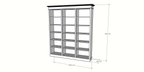 Bücherregal Queens Bibliothek - 200x40x240H cm - 15 verstellbare Einlegeböden - zerlegbar - schlichte Landhausoptik
